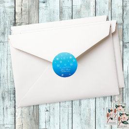 ブルーウィンターワンダーランドスノーフレーク赤ちゃんシャワーの好意 ラウンドシール