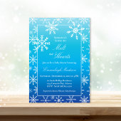 ブルーウィンターワンダーランドスノーフレーク赤ちゃんシャワー 招待状