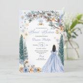 ブルーウィンターワンダーランドスノーフレークSweet sixteen 招待状 (スタンド正面)