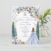 ブルーウィンターワンダーランドスノーフレークSweet sixteen 招待状 (スタンド正面)