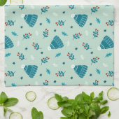 ブルーウィンターワンダーランドハンドタオル キッチンタオル (折り畳み)