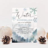 ブルーウィンターワンダーランドボーイ誕生日 招待状