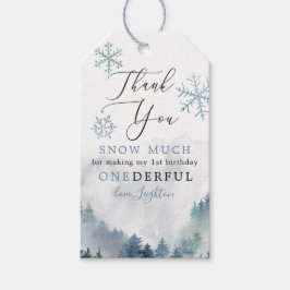 ブルーウィンターワンダーランドボーイ1歳の誕生日 ギフトタグ