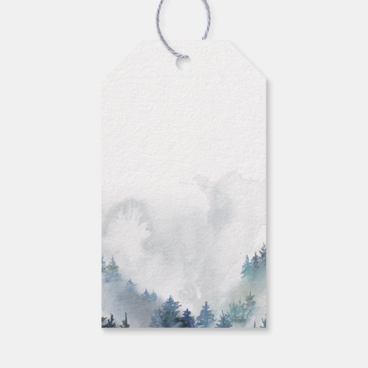 ブルーウィンターワンダーランドボーイ1歳の誕生日 ギフトタグ (裏面)