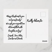 ブルーウィンターワンダーランドメリークリスマスフォト 箔シーズンポストカード (裏面)