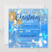 ブルーウィンターワンダーランド企業のクリスマスパーティー 招待状 (正面)