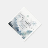 ブルーウィンターワンダーランド少年の誕生日パーティー スタンダードカクテルナプキン (角)