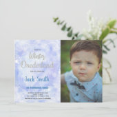 ブルーウィンターワンダーランド招待状シルバーフォト 招待状 (スタンド正面)