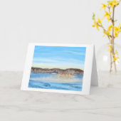 ブルーウィンター凍っていレイク自然シ空白のーン カード (黄色い花)