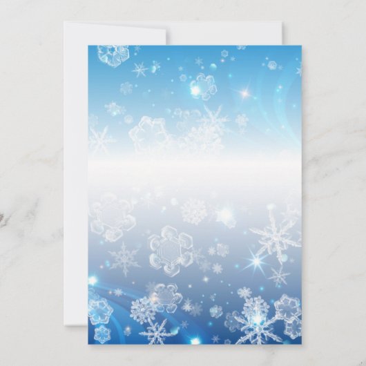 ブルーウィンター凍っていワンダーランドスウィート16誕生日 招待状 (裏面)