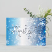 ブルーウィンター凍っていワンダーランドメリークリスマス 箔シーズンカード (立ち正面)