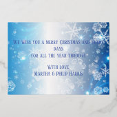 ブルーウィンター凍っていワンダーランドメリークリスマス 箔シーズンカード (裏面)