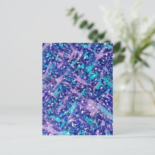 ブルーウィンター抽象芸術 ポストカード (スタンド正面)