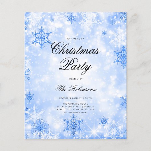 ブルーウィンター疑問に思ホリー招待状プログラム&メニュー チラシ (正面)