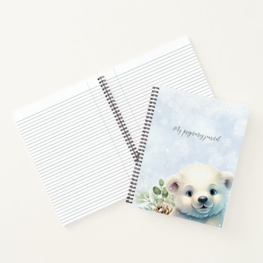 ブルーウィンター私の妊娠かわいいホッキョクグマのジャーナル ノートブック (内部)