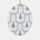 ブルーウィンター素朴フォレストノルディックスカンジクリスマス セラミックオーナメント (右)