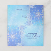 ブルーウィンター葉ズ&スノーフレーク結婚のテーブルシート プレイスカード (外部開封)