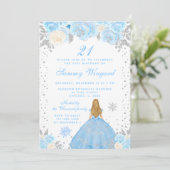 ブルーウィンター金髪プリンセス誕生日パーティー 招待状 (スタンド正面)