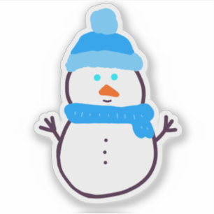 ブルーウィンター雪だるま シール