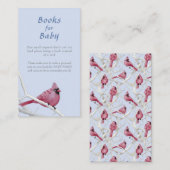 ブルーウィンター（鳥）ショウジョウコウカンチョウバードベイビーシャワー予約リクエスト エンクロージャーカード (正面/裏面)