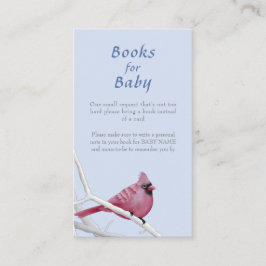 ブルーウィンター（鳥）ショウジョウコウカンチョウバードベイビーシャワー予約リクエスト エンクロージャーカード