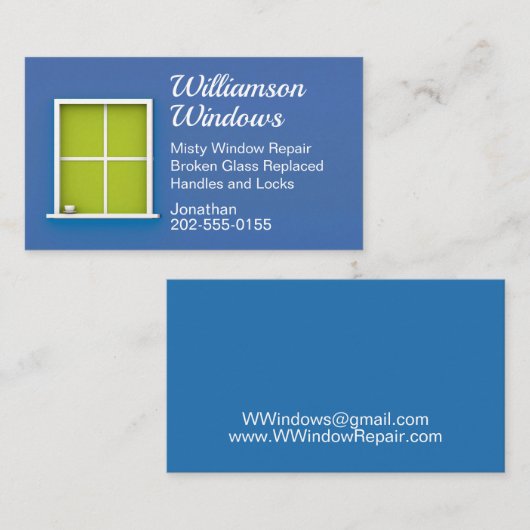 ブルーウィンドウ交換修理洗浄 名刺 (正面/裏面)