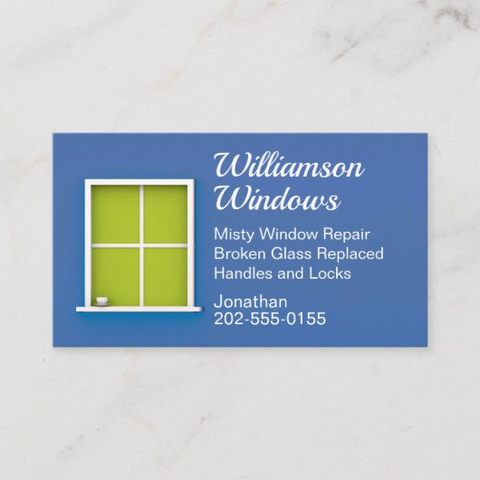 ブルーウィンドウ交換修理洗浄 名刺 (正面)