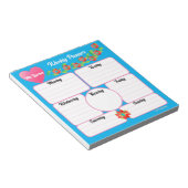 ブルーウィークリープランナー花アレンジメントメモ帳 ノートパッド (アングル)