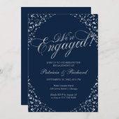 ブルーウィーズ婚約した婚約パーティ招待状 案内状 (正面/裏面)