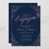 ブルーウィーズ婚約した婚約パーティ招待状 案内状 (正面/裏面)