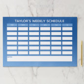 ブルーウィーパーソナライズされたクリーグラデーションクスクールスケジュール ペーパーパッド (インサイチュ)