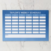 ブルーウィーパーソナライズされたクリーグラデーションクスクールスケジュール ペーパーパッド (正面)