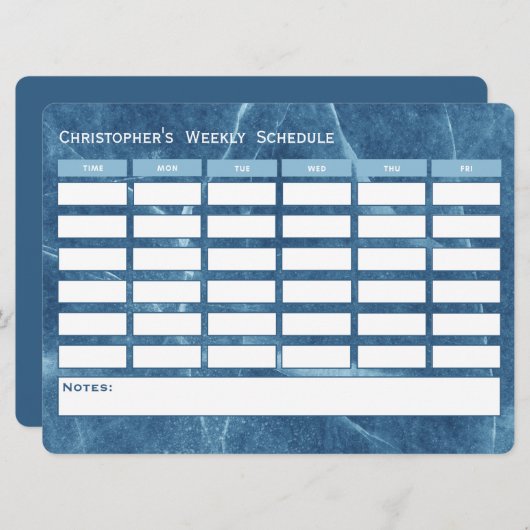 ブルーウィーモダンクリー・スケジュール学校の時刻表 (正面/裏面)