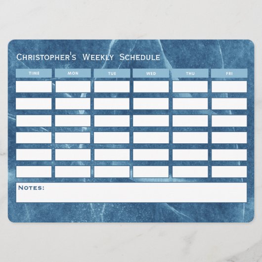 ブルーウィーモダンクリー・スケジュール学校の時刻表 (正面)