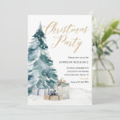 ブルーウィ淡い色のンタースノークリスマスパーティの招待状 シーズンカード (スタンド正面)