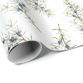 ブルーウインターベリー素朴ブランチのクリスマスプレゼント ラッピングペーパー (ロールコーナー)