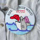 ブルーウェイに乗る民主党議員アンチトランプ 缶バッジ (インサイチュ)