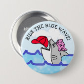 ブルーウェイに乗る民主党議員アンチトランプ 缶バッジ (正面&裏面)