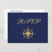 ブルーウェッ航海のディングRSVPポストカード インビテーションポストカード (正面/裏面)