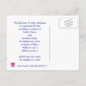 ブルーウェディングに白い雪が降る招待状 インビテーションポストカード (裏面)