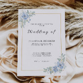 ブルーウェディングの招待テンプレート 招待状