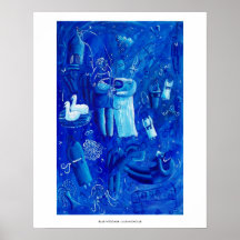 ブルーウェディング コンテンポラリー絵画 アートプリント