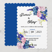 ブルーウェディング 招待状 (正面/裏面)