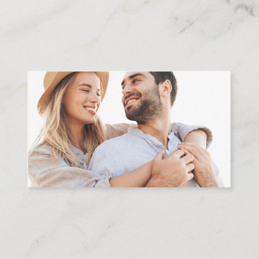 ブルーウェディングRSVPカードカスタム写真 エンクロージャーカード (裏面)