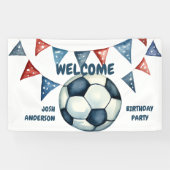 ブルーウェルカムサッカー誕生日パーティー 横断幕 (横)