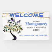 ブルーウェルカムファミリー懇親会ツリーライトバナー 横断幕 (横)