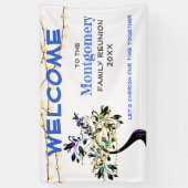 ブルーウェルカムファミリー懇親会ツリーライトバナー 横断幕 (縦)