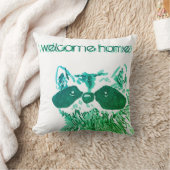 ブルーウェルカムホームウッドランドアニマルラクーン クッション (ブランケット)