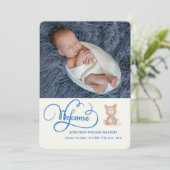 ブルーウェルカム書道の誕生のお知らせ 案内状 (スタンド正面)