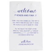 ブルーウェルカム結婚トゥーズゲストアコモデーション ミディアムペーパーバッグ (正面)